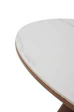 Стол М-City DISAUR КАПРИКОРН (CAPRICORN) 120 см нераскладной, цвет WHITE MARBLE, керамика, орех темный
