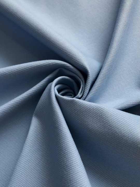Коттон брючный, голубой twill satin, хлопок с эластаном