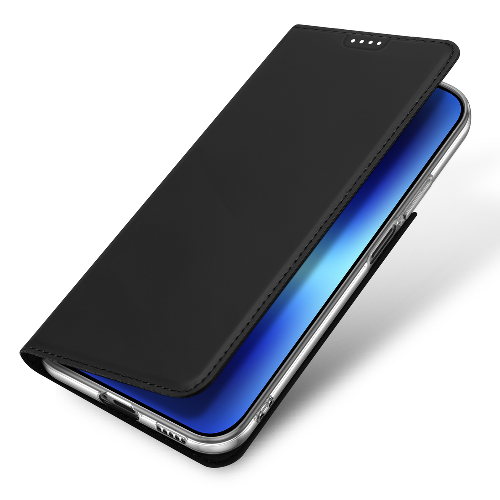 Чехол книжка из кожи черного цвета для смартфона Huawei Pura 90, серия Skin Pro Series от Dux Ducis