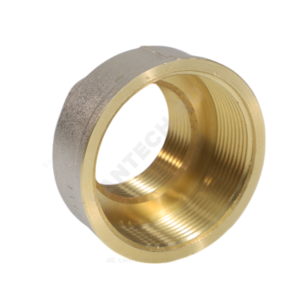 Муфта латунь никель переходная Ду 40х32 (1 1/2"х1 1/4") ВР/ВР 9019 ГОСТ 32585-2013 Aquasfera 9019-08