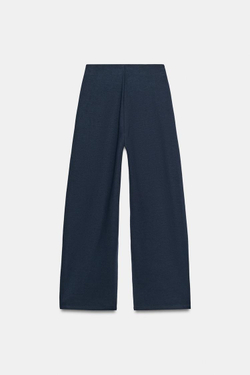 ZARA БРЮКИ BALLOON ИЗ ИНТЕРЛОКА, МОРСКОЙ СИНИЙ