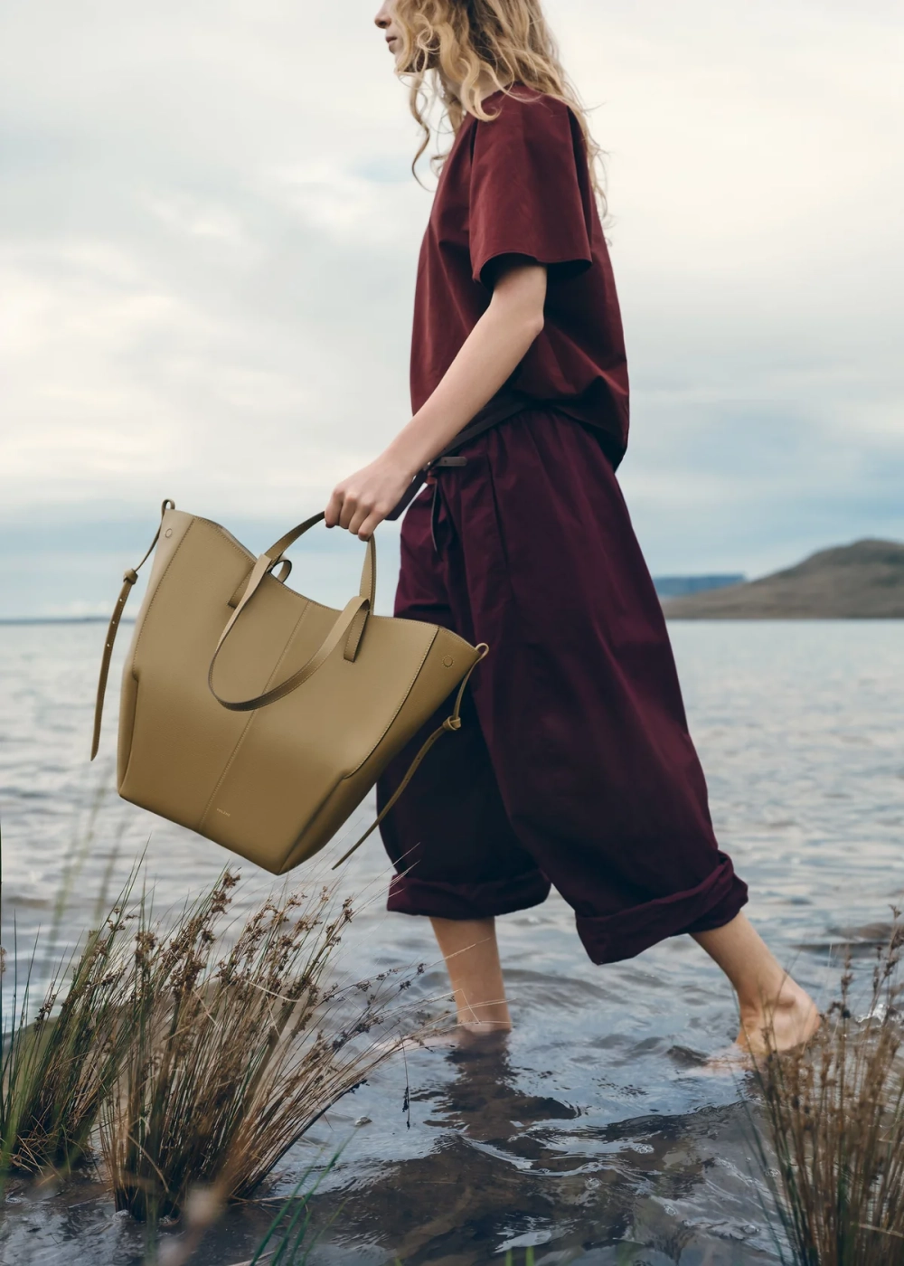 POLENE СУМКА CYME TOTE, ОЛИВКОВЫЙ