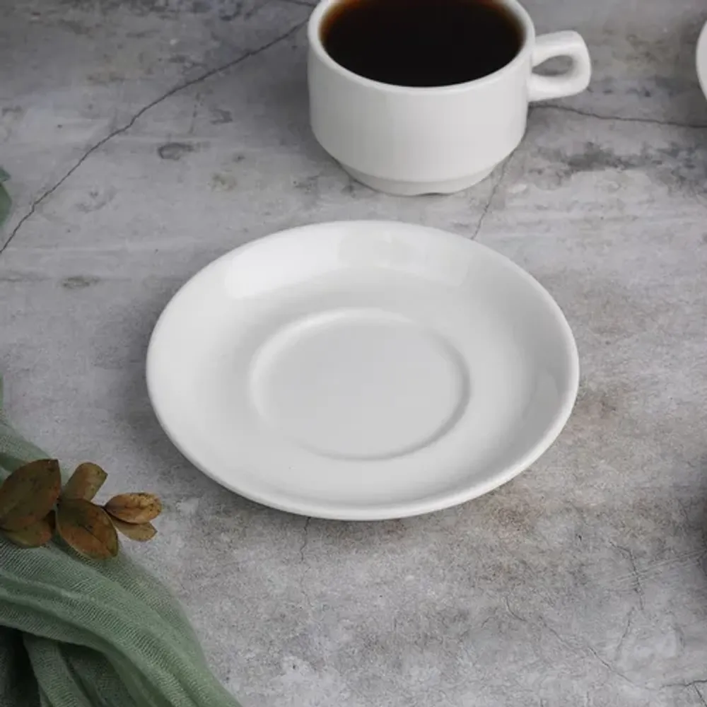 Чайная пара 130 мл белая d 6,9 см h5,2 см фарфор Stackable P.L. Proff Cuisine [4]