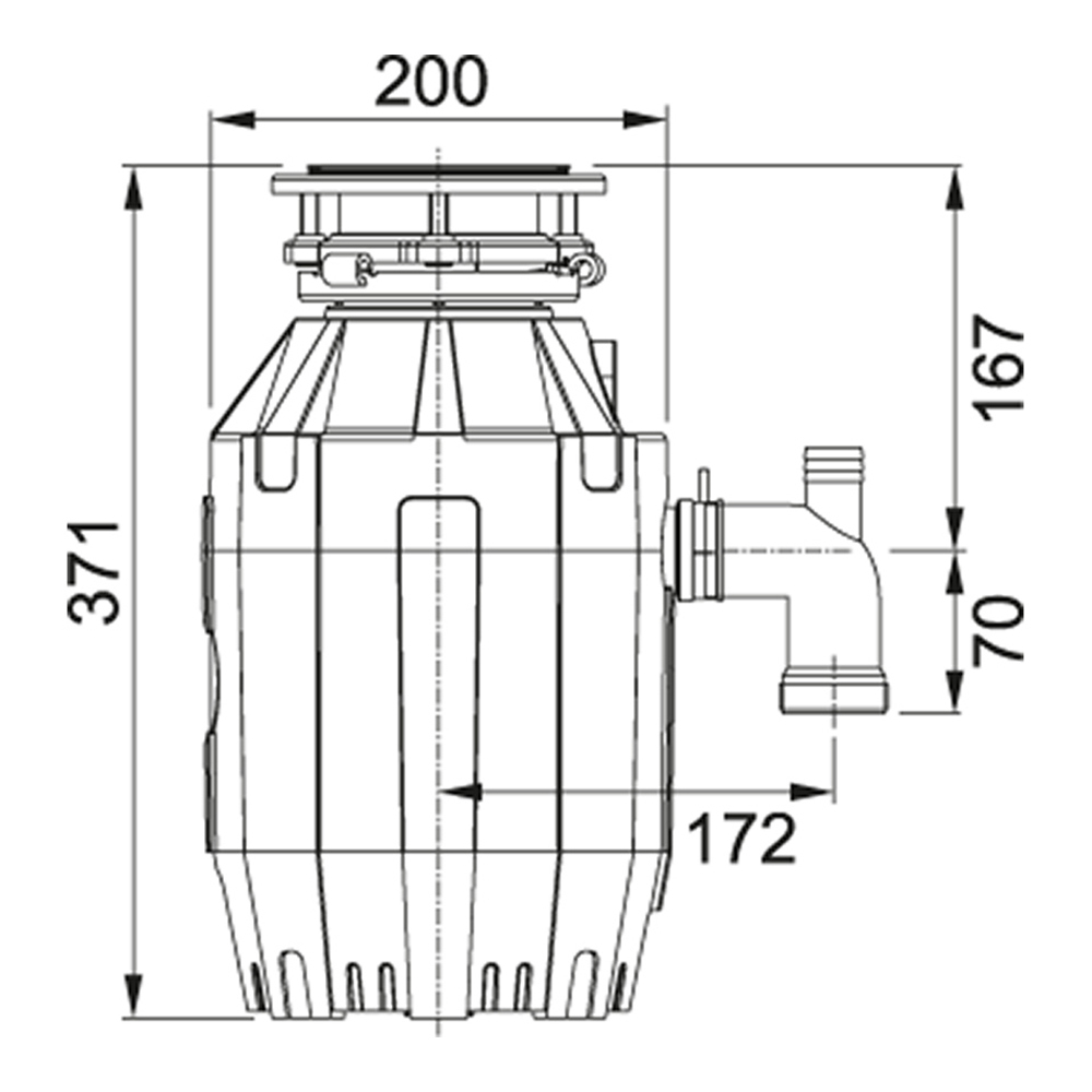 Измельчитель пищевых отходов Franke Turbo Elite TE-75 134.0535.241 схема