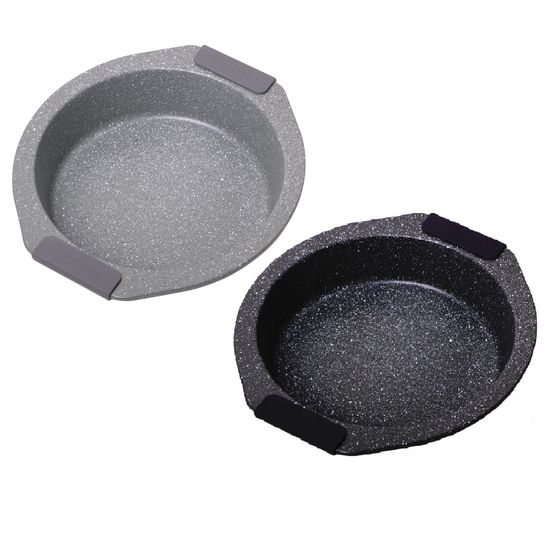 Форма для запекания круглая Kamille KM 6034A (28,5х26,5х6 см) из углеродистой стали с мраморным покрытием