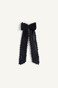 ZARA РЕЗИНКА ДЛЯ ВОЛОС С БАНТОМ - LIMITED EDITION, ТЕМНО-СИНИЙ
