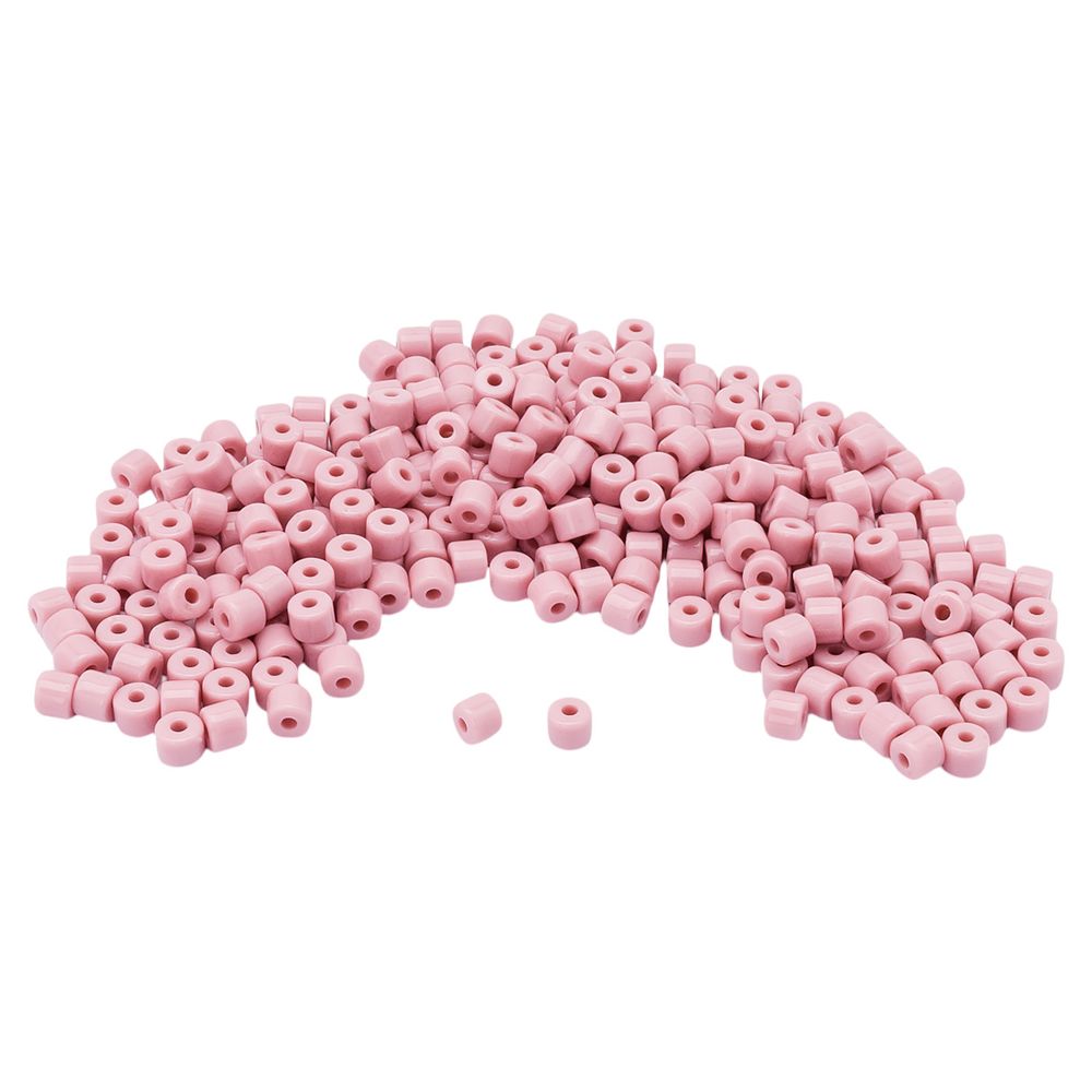 Бусины пластик 5х6 мм, цилиндр, 50гр Astra&amp;Craft, 002 розовый, 2141