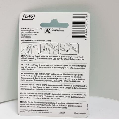 Зубная нить TePe Dental Tape мятная на держателе, 40 м (из Финляндии)