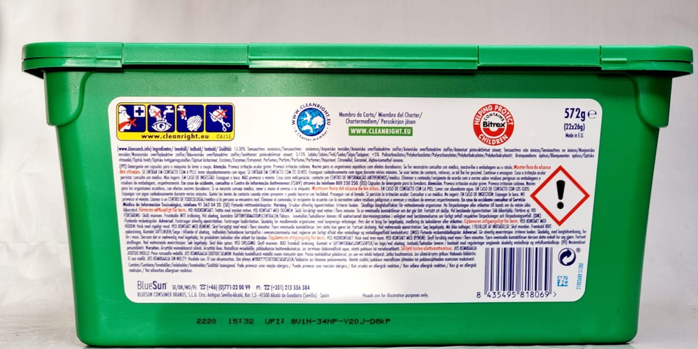 Капсулы для стирки BlueSun A+ WHITE Caps Active4 4в1, для белого белья 22 шт (Из Финляндии)