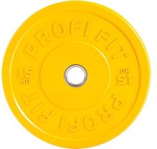 Диск для штанги каучуковый, цветной D51 мм PROFI-FIT 15 кг