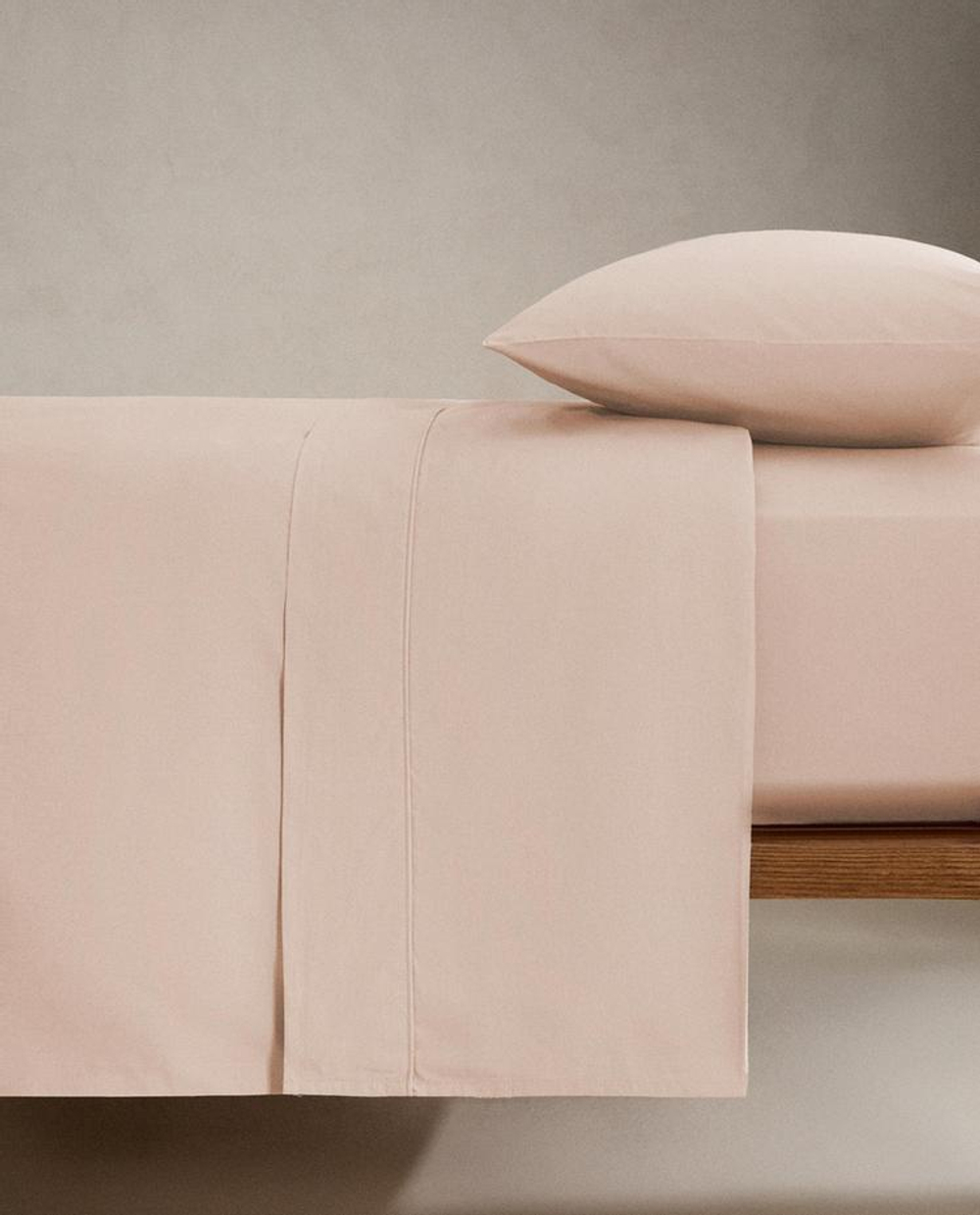 ZARA HOME (300 НИТЕЙ) ПОДОДЕЯЛЬНИК ИЗ ХЛОПКА ПЕРКАЛЬ, РОЗОВЫЙ