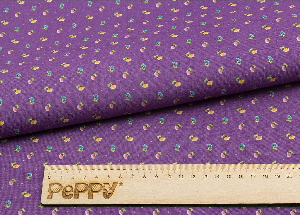 Ткань для пэчворка Peppy Нежная история, отрез 50х55 см, 146 г/м², НИ-24 фиолетовый, Peppy