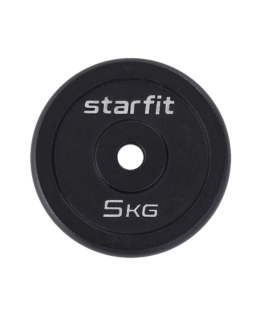 Диск чугунный STARFIT BB-204 d=26 мм, черный, 5 кг