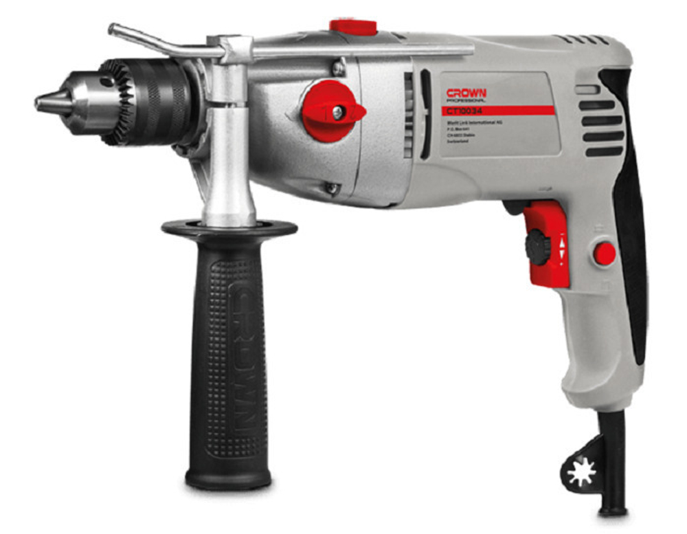 Ударная дрель CROWN CT10034, 1050Вт, двухскоростная
