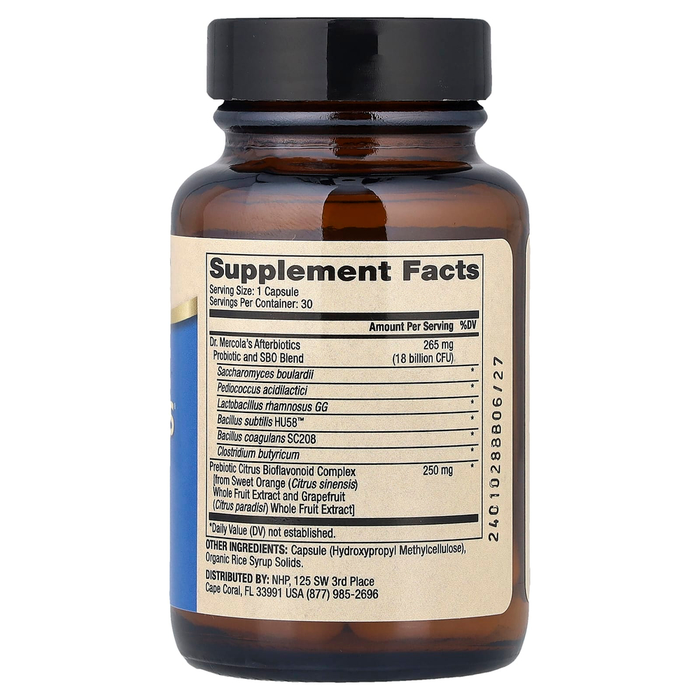 Dr. Mercola, Complete Afterbiotics®, пробиотики и почвенные организмы, 30 капсул