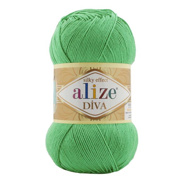 Пряжа Alize (Ализе) Diva / уп.5 мот. по 100 г, 350м, 778 весенняя зелень