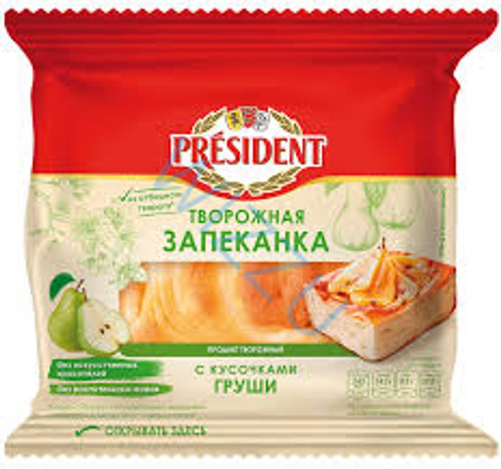 Запеканка творожная President с кусочками груши 5,5% 150г Flowp