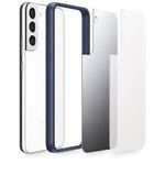 Чехол для телефона Galaxy S22+, прозрачный с синей рамкой (Из Финляндии)