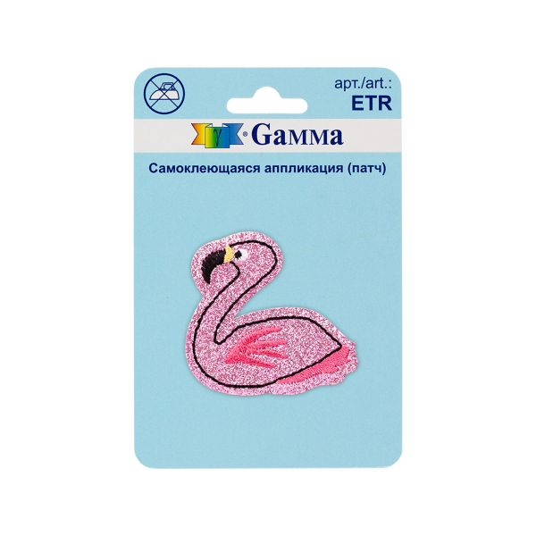 Патч (аппликация самоклеящаяся) №02, 1 шт, 01-205 Фламинго 4.6х4.3 см, Gamma ETR