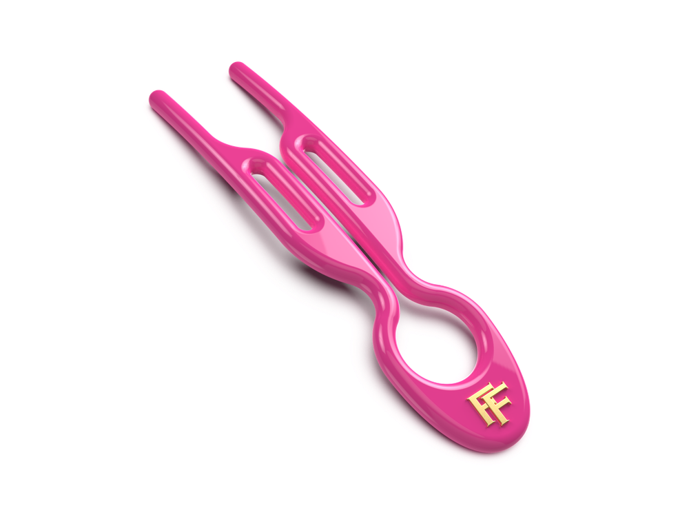 No1 HAIRPIN Pink Neon - 3X HAIRPINS/BOX / Шпильки No1 Hairpin Розовый неон (набор из 3 шпилек)