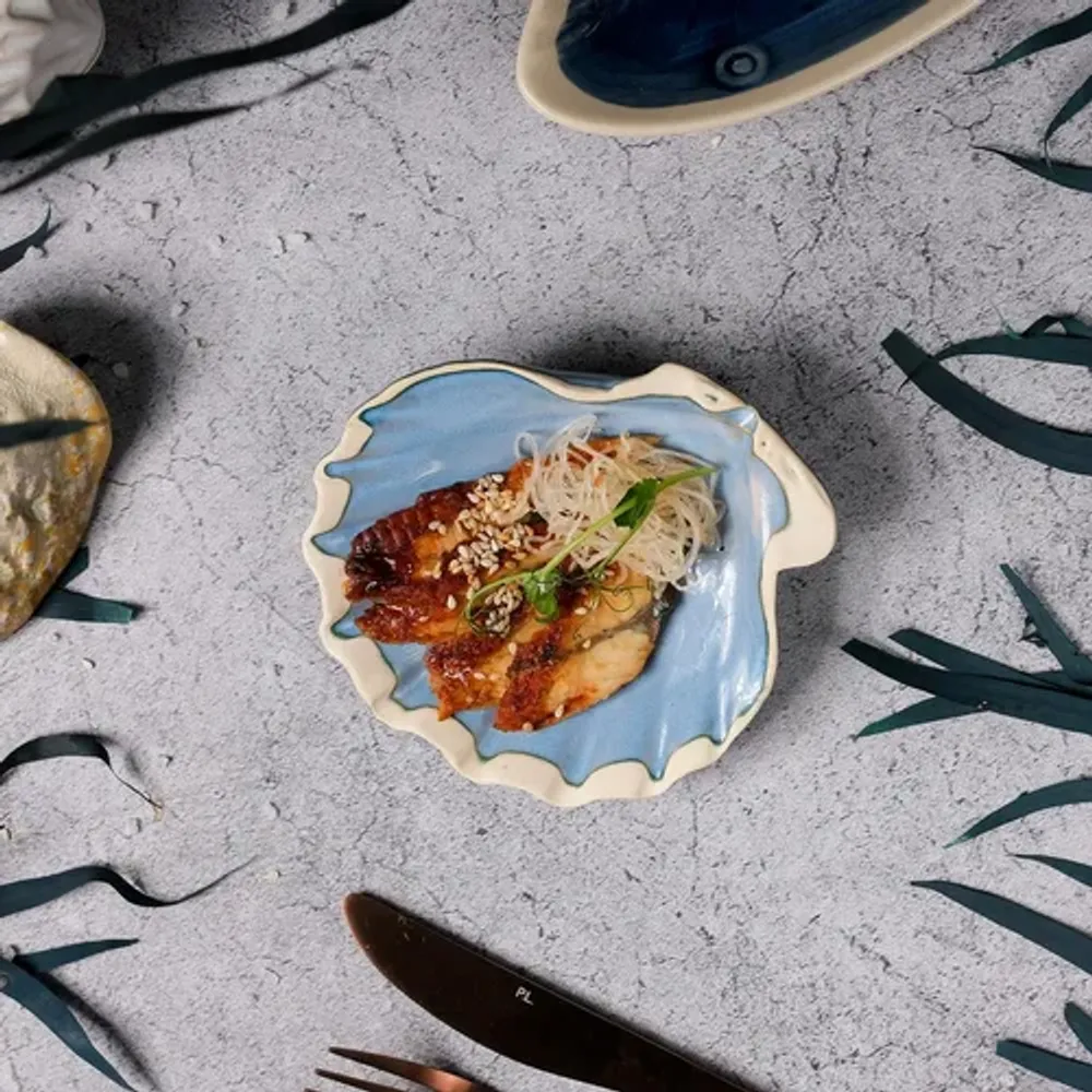 Блюдо для подачи 13*12,5 см h3 см емкость для закусок Shell Northern Blue Frutti di Mare P.L. [1]