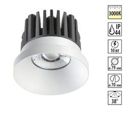 357585 SPOT NT18 538 белый Встраиваемый светильник IP44 LED 3000K 10W 100-265V METIS