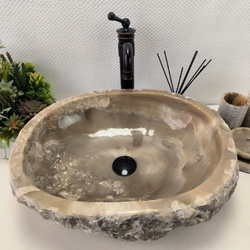 Раковина из оникса Erozy Grey EO-62188 53x43x15 из натурального камня