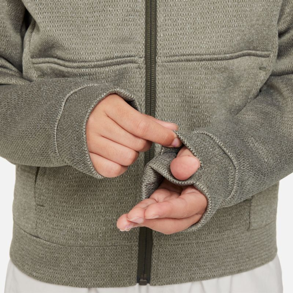 Кофта для мальчика теннисная Nike Therma-FIT Full-Zip Hoodie - зеленый