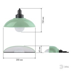 Ночник - светильник светодиодный ЭРА NLED-487-1W-SW-GR настенный на батарейках с выключателем зеленый | Ночники