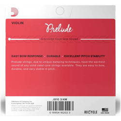 Струна вторая (ля) для скрипки D'Addario Prelude 3/4