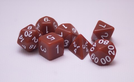 Одноцветный набор кубиков для D&D коричневый