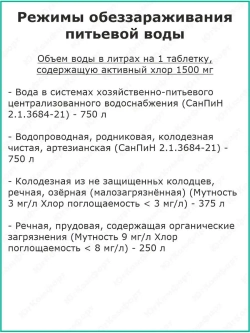 Хлорные таблетки для дезинфекции