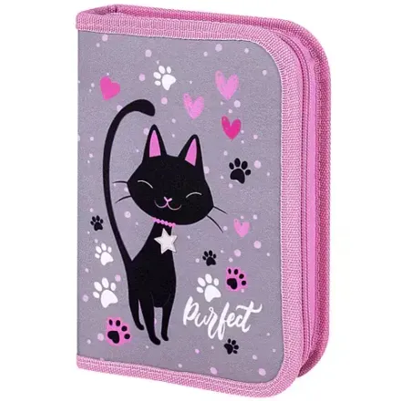 Пенал 1 отделение 210*140 Brauberg Elegant cat, 2 откидные планки, ткань