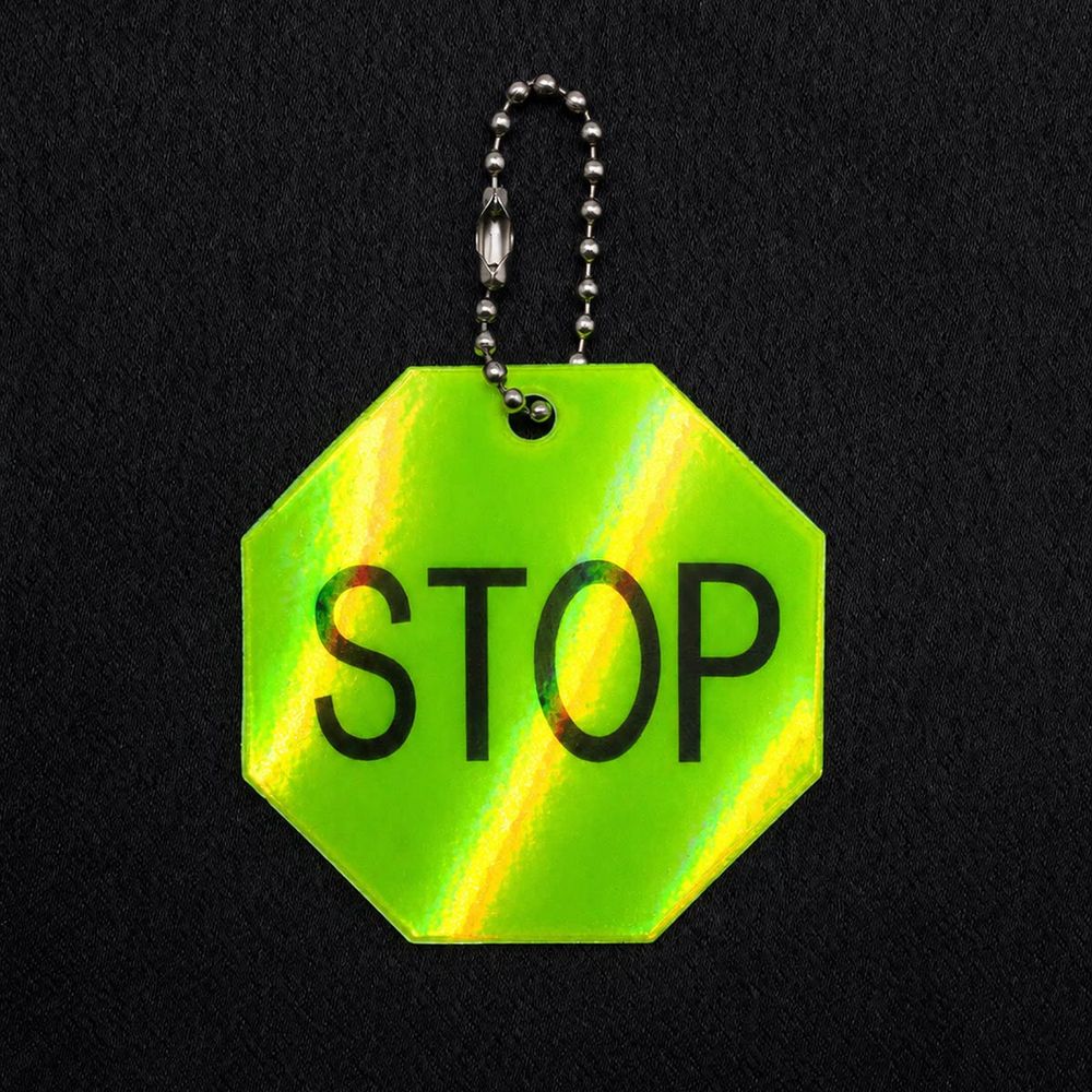 Светоотражающий элемент Стоп (Stop) ⌀5 см, цв. жёлтый, 2 шт
