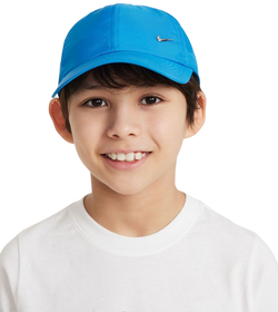 Теннисная кепка Nike Dri-Fit Club Unstructured Metal Swoosh Youth Cap - photo blue
