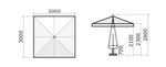 Зонт профессиональный, Palladio Standard, натуральный, слоновая кость