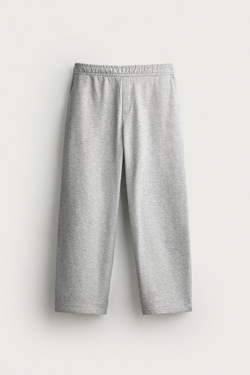 ZARA ДЖОГГЕРЫ WIDE-FIT, СЕРЫЙ МЕЛАНЖ