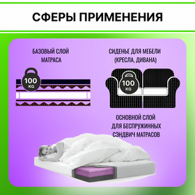 Поролон HL 4065 толщиной 10 см жесткость 6,5 кПа, плотность 40 кг/м3