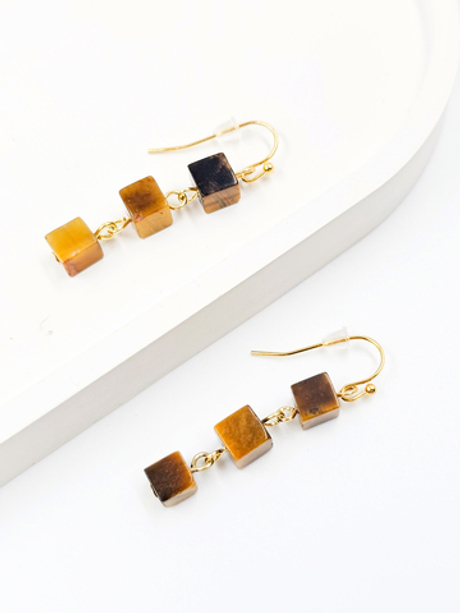 Серьги женские из камня тигровый глаз