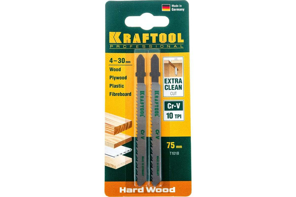 Пилки Kraftool для электролобзика по дереву 75x2.5 мм чистый рез 2 шт. EU 159511-2.5
