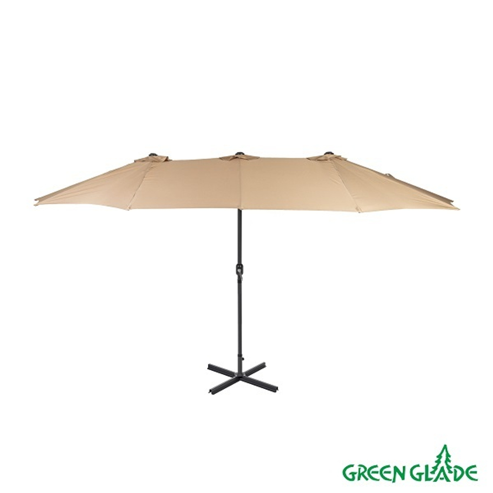 Зонт садовый Green Glade 4333 светло-коричневый с крестовиной