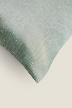 ZARA HOME ОДНОТОННЫЙ ЧЕХОЛ ДЛЯ ДЕКОРАТИВНОЙ ПОДУШКИ, СВЕТЛО-ЗЕЛЕНЫЙ