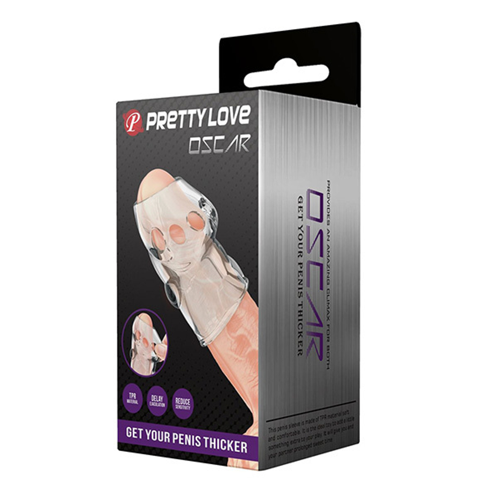 Прозрачная насадка на пенис 6,4см Pretty Love Oscar BI-026247-1