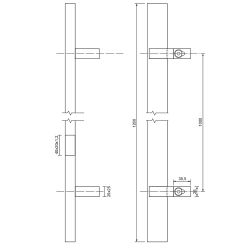 Ручки-скобы APECS Square HC-0902-40*20/1000-INOX/304-SS (DTJ-Q45) нержавейка