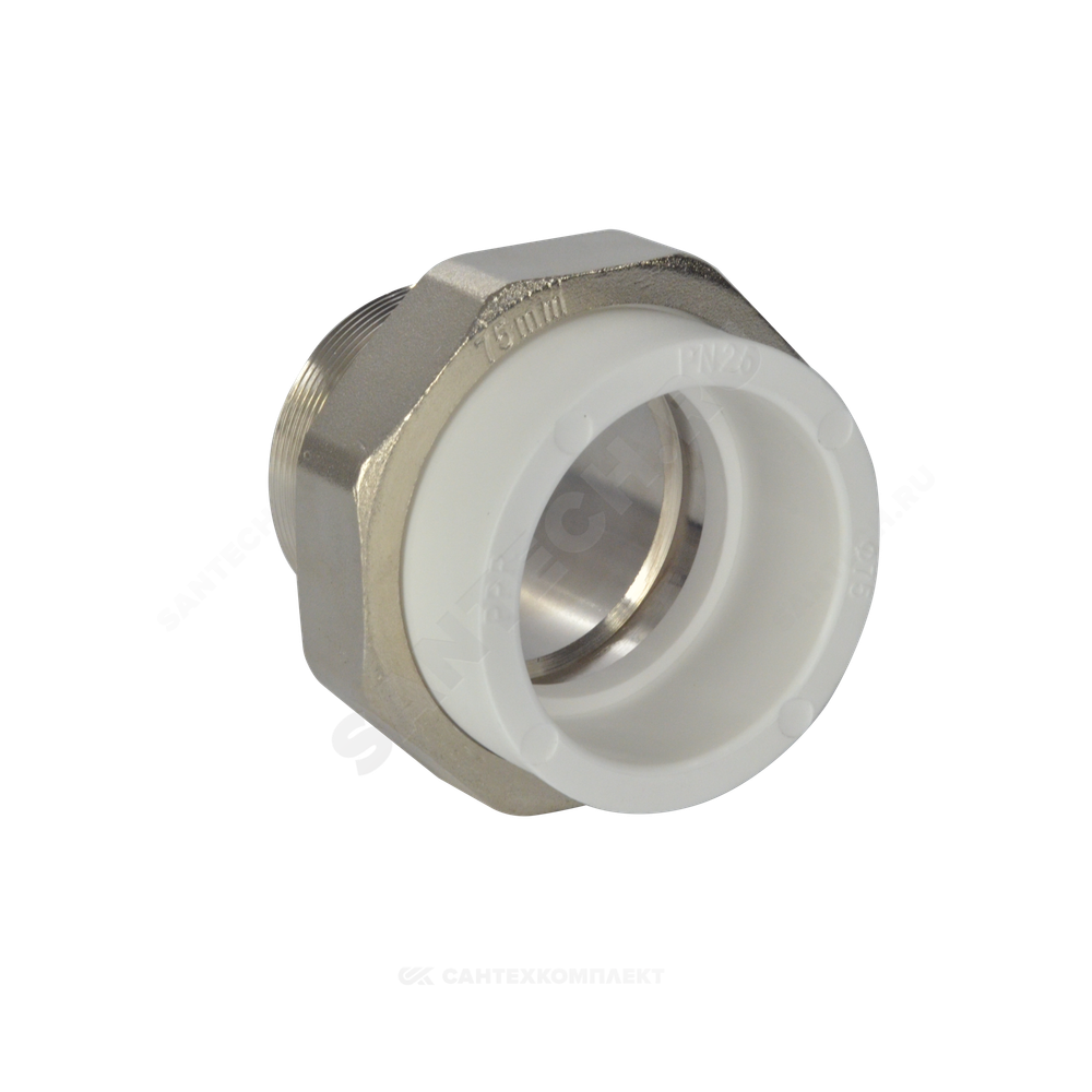 Муфта PP-R комбинированная разъемная белая Дн 75х2 1/2" НР VALFEX 11156212