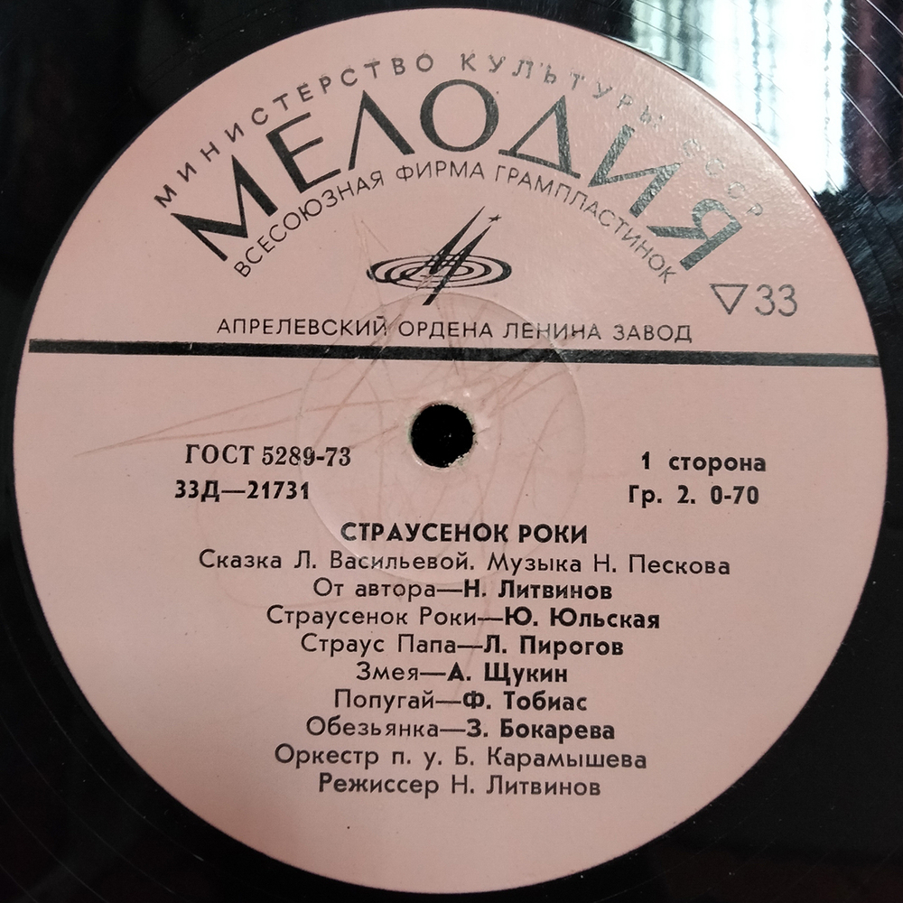 Лариса Васильева / Страусёнок Роки (10" Vinyl LP)