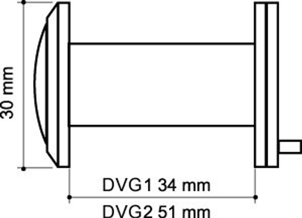 Глазок дверной, Armadillo (Армадилло) стеклянная оптика DVG2, 16/55х85 SN Мат. никель