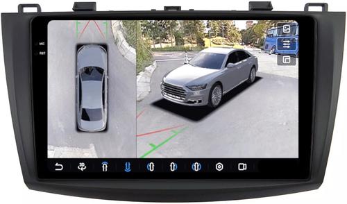 Магнитола для Mazda 3 BL, Axela 2009-2013 - FarCar BX034M-360 монитор 9.5" 2K QLED на Android 13, Быстрая, CarPlay, 4G SIM-слот, 4 камеры в комплекте