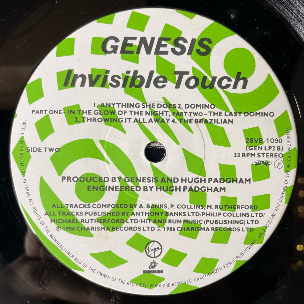 Винтажная виниловая пластинка LP Genesis Invisible Touch (Япония 1986) (Оби)
