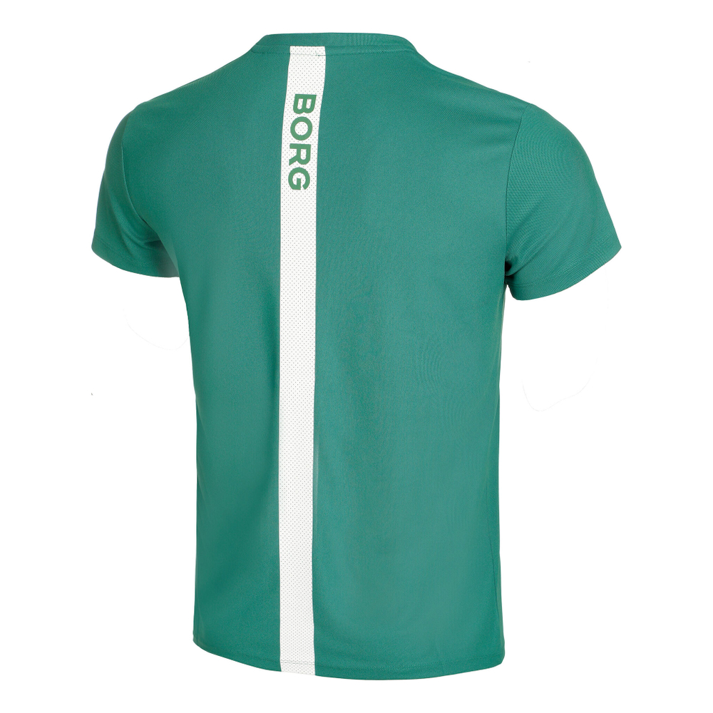 Мужское теннисное поло Björn Borg ACE Stripe T-Shirt Men - Green